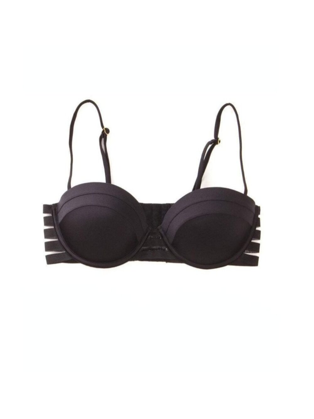 Beach Bunny Sheer Addiction XS Balconette Top Black B16125t6
